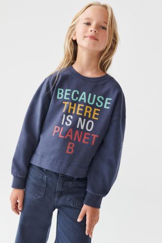 Ecoalf παιδική μπλούζα φούτερ με lettering print 